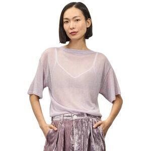 Large Holiday Things Helen Tee Lilac Becky Malinsky x Alex Mill Sheer Shimmer